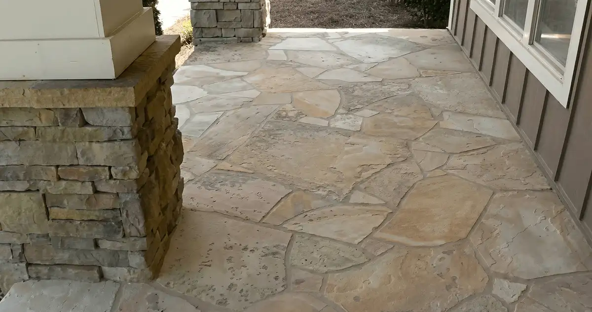House entrance with professionally installed stone flooring in Birmingham AL